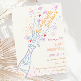 Invitación Fin de semana de la Bachelorette floral dibujada a