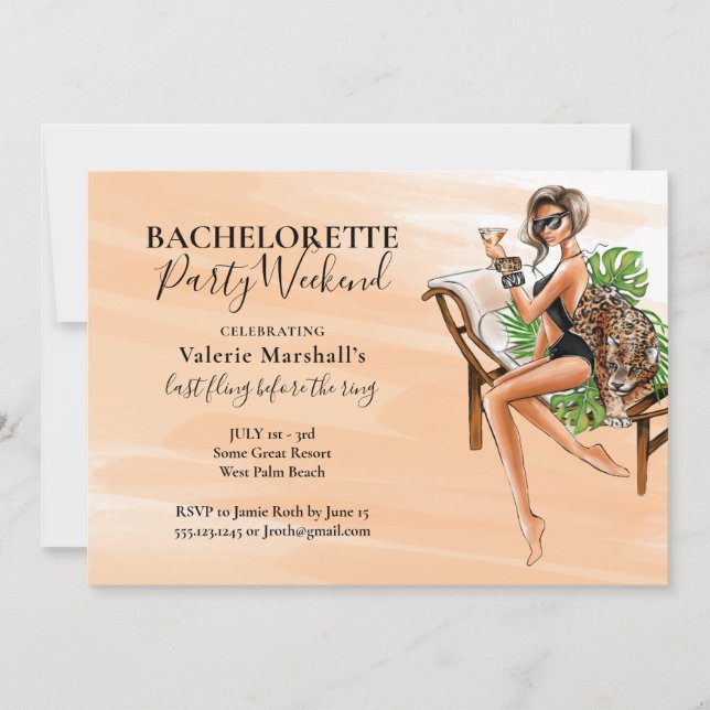 Invitación Fin de semana de la Fiesta de Bachelorette en el L (Anverso)