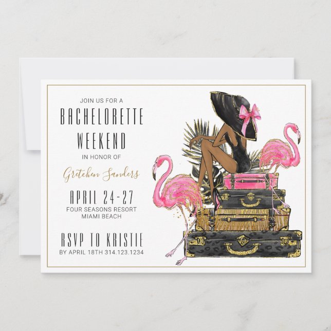 Invitación Fin de semana de la fiesta de la Bachelorette del  (Anverso)