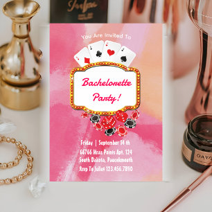 Invitación fin de semana de la fiesta de soltera rosa de las