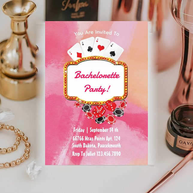 Invitación fin de semana de la fiesta de soltera rosa de las  (Subido por el creador)