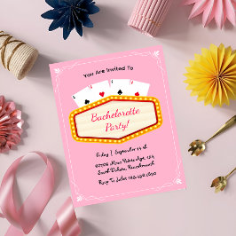 Invitación Fin de semana de la fiesta de soltería rosa de Las