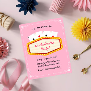 Invitación Fin de semana de la fiesta de soltería rosa de Las