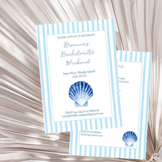 Invitación Fin de semana de solomillo en la costa (Bachelorette weekend on a coast party invitation editable template instant download marine nautical)