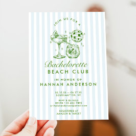 Invitación Fin de semana de soltera azul vintage moderno retr