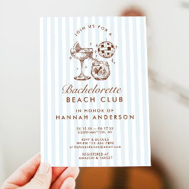 Invitación Fin de semana de soltera azul vintage moderno retr