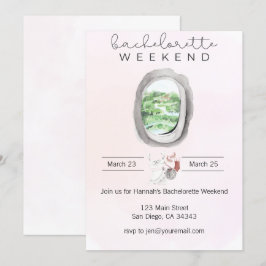 Invitación Fin de semana de soltera con acuarela