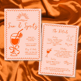 Invitación Fin de semana de soltera con mano de Sun y Spritz