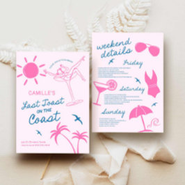 Invitación Fin de semana de soltera costera dibujada a mano