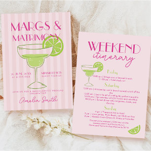 Invitación Fin de semana de soltera de cóctel de Margs y Matr