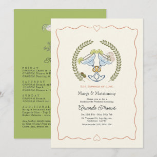 Invitación Fin de semana de soltera de Margs & Matrimonio de 