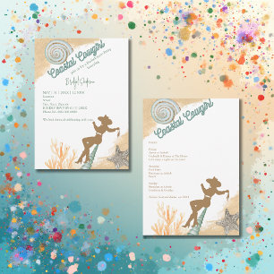 Invitación fin de semana de soltera de vaquera costera estéti