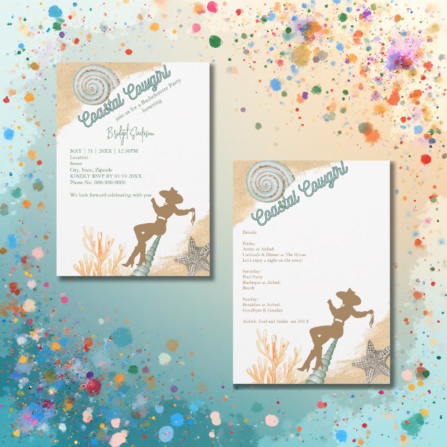 Invitación fin de semana de soltera de vaquera costera estéti (Subido por el creador)