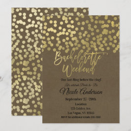 Invitación Fin de semana de soltera dorado moderno chic rústi