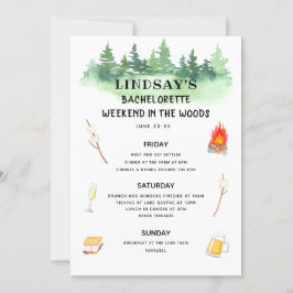 Invitación Fin de semana de soltera en el Itinerario de Woods