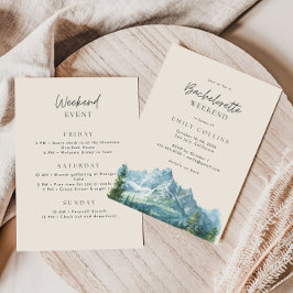 Invitación Fin de semana de soltera en el país montañoso beig
