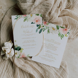 Invitación Fin de semana de soltera geométrica de verde y oro