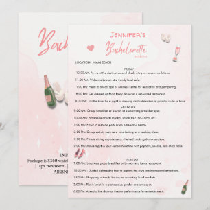 Invitación Fin de semana de soltera itinerario editable