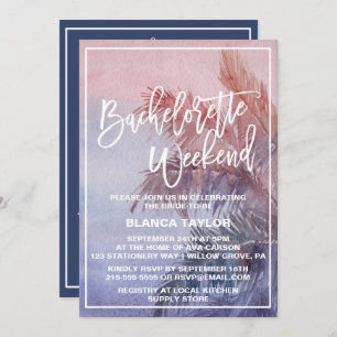 Invitación Fin de semana de soltero tropical para el atardece