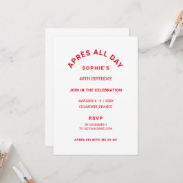 Invitación Fin de semana del 40º cumpleaños del invierno rojo