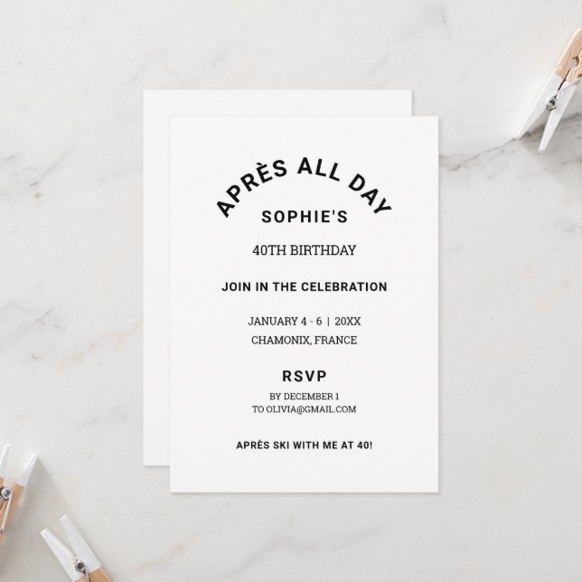 Invitación Fin de semana del 40 aniversario del fin de semana (Anverso/Reverso In Situ)