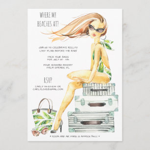 Invitación Fin de semana del Fiesta Tropical Bachelorette Bea