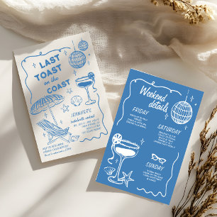 INVITACIÓN FIN DE SEMANA DEL ÚLTIMO DOODLE DE RETRO DE TOAST