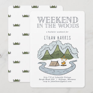 Invitación Fin de semana en el bosque Despedida de soltero