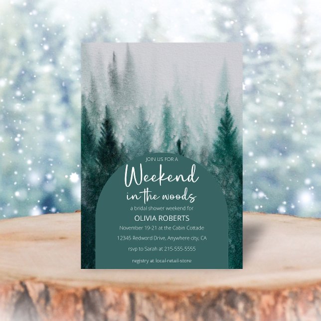 Invitación Fin de semana en el bosque Ducha Verde de Novias (Subido por el creador)