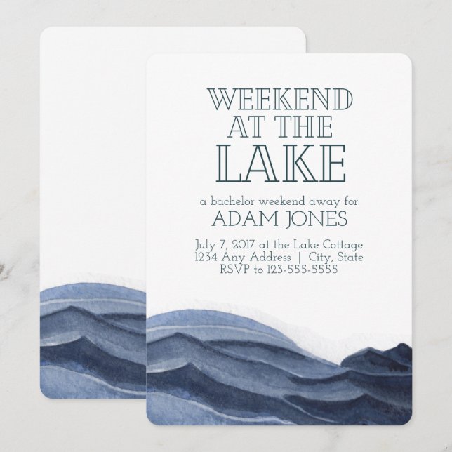 Invitación Fin de semana en la fiesta de Bachelor Lake (Anverso / Reverso)