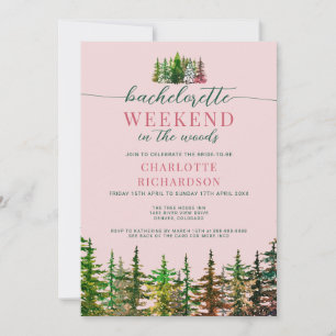 Invitación Fin De Semana En La Fiesta De Bachelorette Rosa De