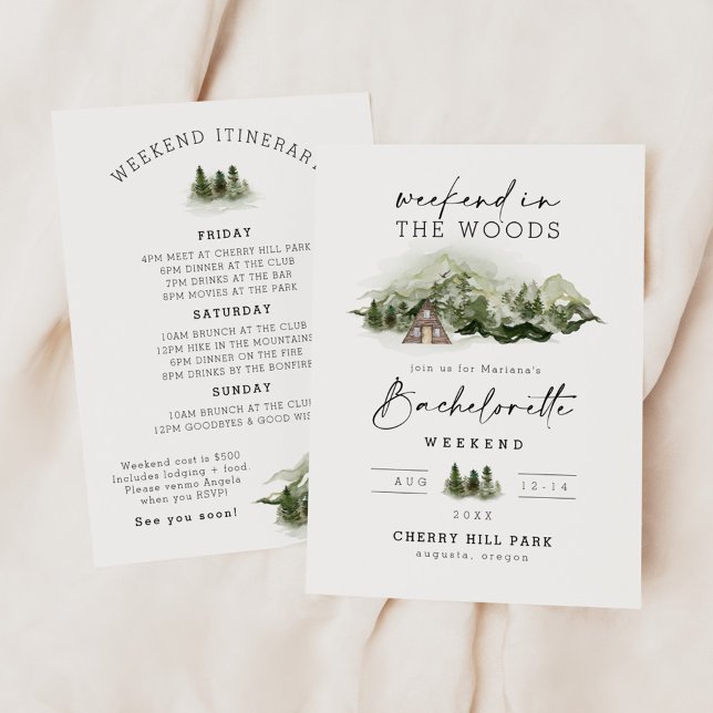Invitación Fin de semana en Woods Camping Bachelorette (Subido por el creador)
