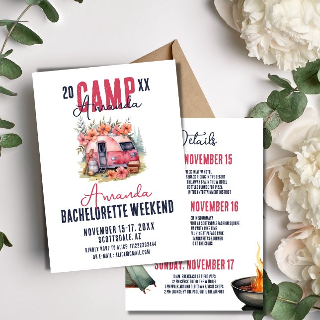 Invitación Fin de semana Itinerario del partido Bachelorette  (Subido por el creador)
