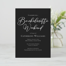 Invitación Fin de semana minimalista para soltera chic negra