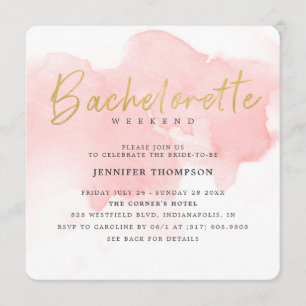 Invitación Fin de semana moderno de Bachelorette del oro de