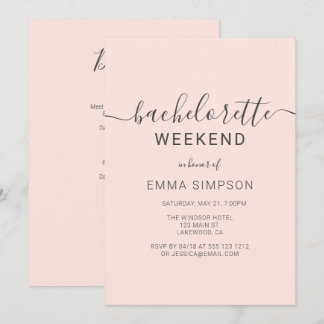 Invitación Fin de semana moderno y sencillo para la soltera
