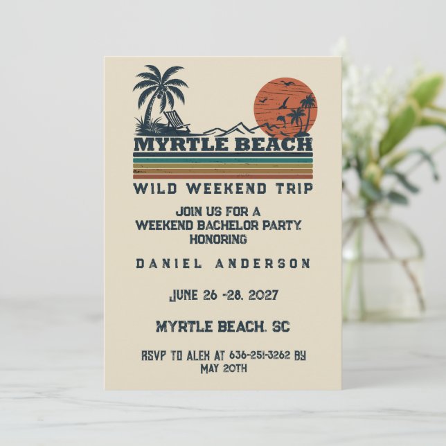 Invitación Fin de semana personalizado de despedida de solter (Anverso de pie)