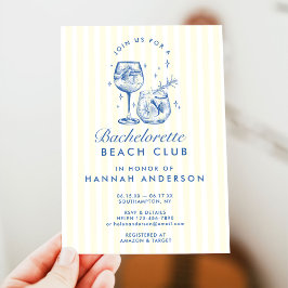 Invitación Fin de semana retro moderno vintage azul para solt