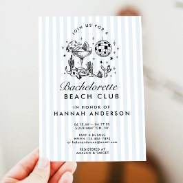 Invitación Fin de semana retro occidental vintage azul para d