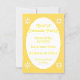 Invitación Fin de verano de la floral de la denudez amarilla