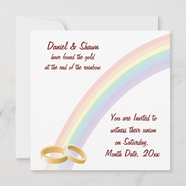 Invitación Fin del arco iris (Anverso)