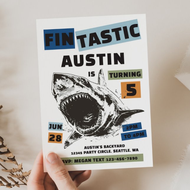 Invitación Fin-Tastic Shark Birthday Invitation (Subido por el creador)