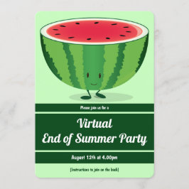 Invitación Fin virtual de la sandía blanca verde del verano F