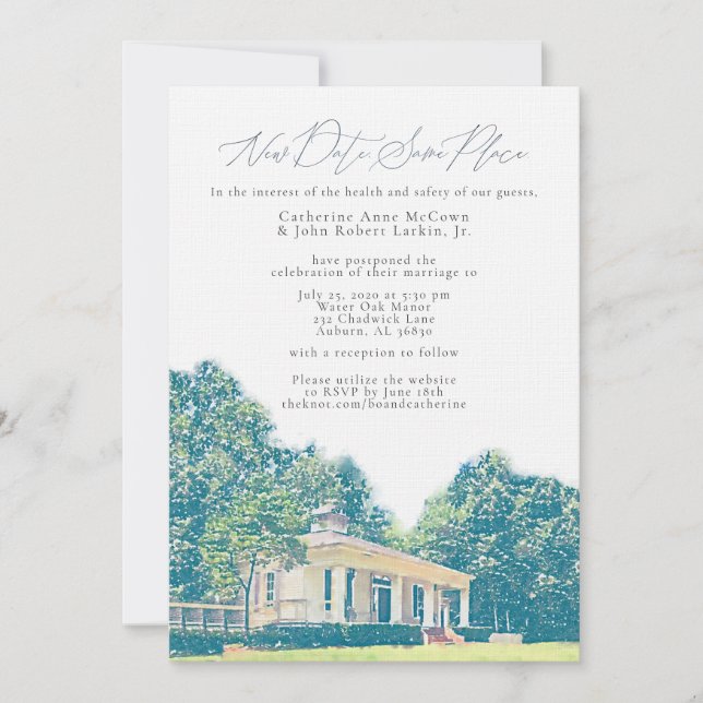 Invitación ¡FINAL Catherine & Bo cambia la fecha! (Anverso)