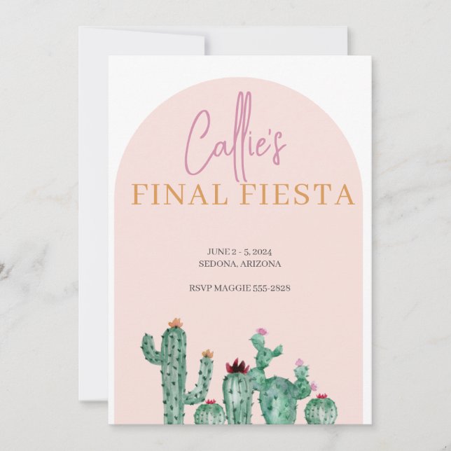 Invitación final de fin de semana de Fiesta Bachel (Anverso)