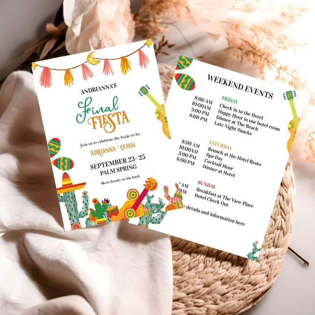 Invitación Final Fiesta Bachelorette Weekend & Itinerary (Subido por el creador)