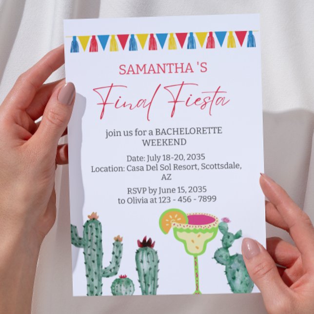Invitación Final Fiesta Bachelorette Weekend Itinerary (Subido por el creador)