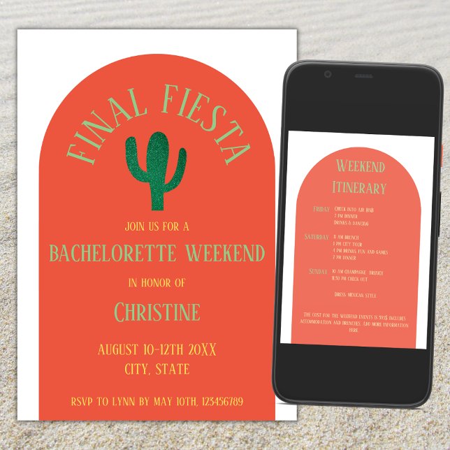 Invitación Final Fiesta Cactus Bachelorette Weekend Itinerari (final fiesta bachelorette weekend itinerary cactus bachelorette)