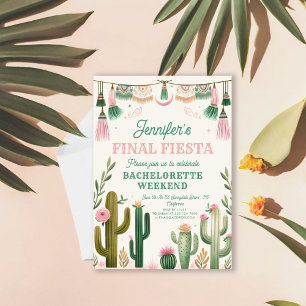 Invitación Final Fiesta Cactus Colorful Bridal/Bachelorette