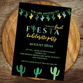 Invitación Final Fiesta Cactus Vibrant Bachelorette Party